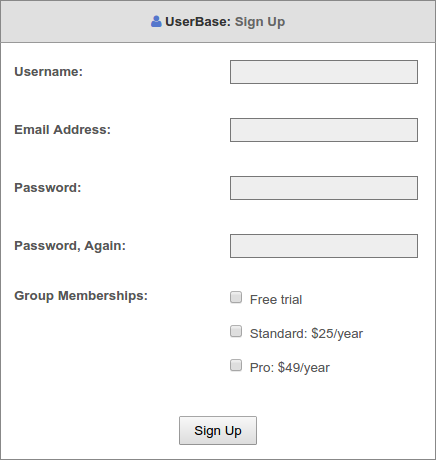 signup form