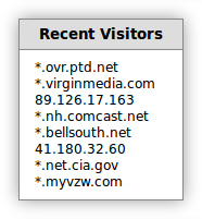 recent visitors output screenshot